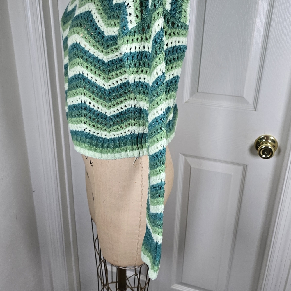Hippie Rose Shades Of Green Crop Womens Sweater M‎ - Picture 5 of 9